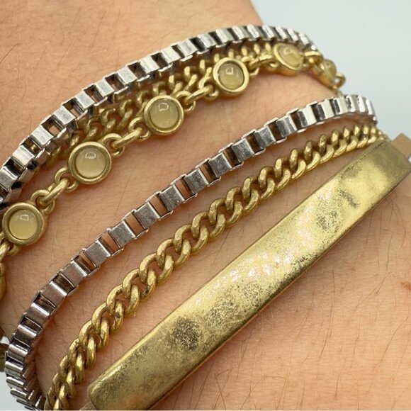 Lucky Brand Lucky Layers Boho Magnetic Cuff Bracelet in Earthtone 7in - Picture 3 of 15